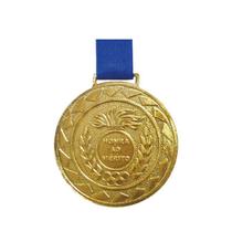 Kit Com 100 Medalhas de Ouro M43 Esportiva Honra ao Mérito Com Fita Azul Crespar