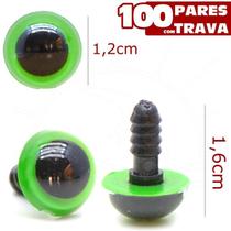 Kit com 100 Pares de Olhos Amigurumi para Boneca, Fantoche, Ursinho e Pelúcia de 6 a 14mm Cor Preto, Castanho, Azul, Verde e Amarelo