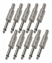 Kit com 100 plugs P10 metálico mono alta qualidade