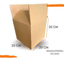 KIT com 100 Unidades de Caixa de Papelão SemiKraft 20x20x20 forte e resistente para envios de e-commerce e organização KIT com 100 Unidades de Caixa de Papelão SemiKraft 20x20x20 forte e resistente para envios de e-commerce e organização