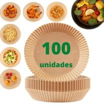 Kit com 100 unidades de papel descartável antiaderente para Air Fryer