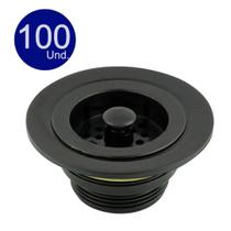 Kit com 100 Unidades Válvula Para Pia De Cozinha ABS 3.1/2 " Preto Completa