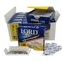 Kit Com 1000 Laminas Lord Saloon Inox 10 Caixas Com 100 Unidades