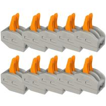 Kit Com 10pçs Conector Emenda Rapida Alavanca 2 Vias Lukma Kit Com 10pçs Conector Emenda Rapida Alavanca 2 Vias Lukma
