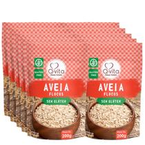 Kit Com 10Und Aveia Em Flocos Sem Glúten Q-Vita 200G