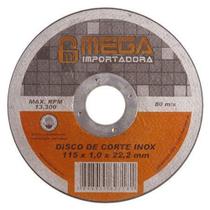 Kit com 10x discos de corte inox 115 x 1,0 x 22,2 - mega