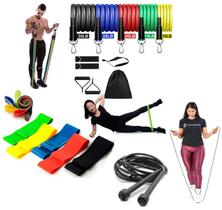Kit Com 11 Extensores Elástico 5 Mini Band Corda de Exercício Funcional