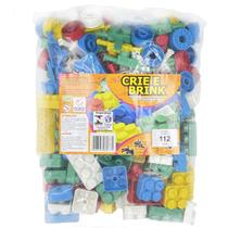 Kit Com 112 Peças Blocos De Montar Crie e Brink