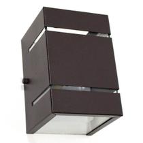 Kit com 12 Arandelas 2 Focos C/ Frisos E Facho Marrom Externa Parede Muro St327