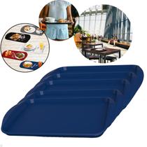 Kit com 12 Bandeja Multiuso Retangular 44x30,7 cm Resistente Restaurante Self Service FastFood Bares