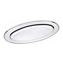 Kit Com 12 Bandejas Travessas Oval Rasa Inox Media 33,8cm - kehome Kit Com 12 Bandejas Travessas Oval Rasa Inox Media 33,8cm - kehome