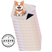 Kit com 12 Banheiro para Cães Tecido Ecológico 70x50 Branco com borda Rosa - 200 Lavagens Kit com 12 Banheiro para Cães Tecido Ecológico 70x50 Branco com borda Rosa - 200 Lavagens
