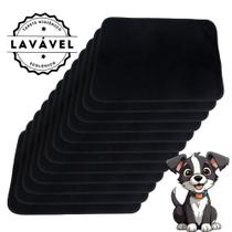 Kit com 12 Banheiro para Cães Tecido Ecológico 70x50 Preto - 200 Lavagens - Inteligente
