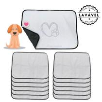 Kit com 12 Banheiro para Cães Tecido Ecológico 70x50 Tradicional - 200 Lavagens - Alta Absorção