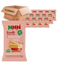 Kit Com 12 Biscoito Infantil Papapá Maçã E Canela 60G