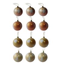 Kit com 12 Bolas 8cm Para Árvore de Natal 2 Modelos Orvalhadas