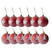 Kit com 12 Bolas 8cm Para Árvore de Natal 2 Modelos Orvalhadas