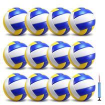 Kit com 12 bolas de vôlei jiaonun tamanho 5 para uso interno e externo com bomba Kit com 12 bolas de vôlei jiaonun tamanho 5 para uso interno e externo com bomba