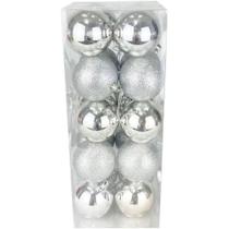 Kit com 12 Bolas Natalinas 6cm Prata - Wincy