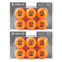 Kit com 12 Bolas para Tênis de Mesa Ping Pong 3 Estrelas Profissional Amador Vollo