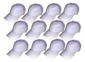 Kit Com 12 Bonés Branco Liso Bordar Padeiro Açougueiro Supermercado Cozinha Pizzaria