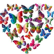 Kit com 12 Borboletas em 3D com Imãs de 5 cm. para Decoração, Enfeite para vasos e plantas Kit com 12 Borboletas em 3D com Imãs de 5 cm. para Decoração, Enfeite para vasos e plantas
