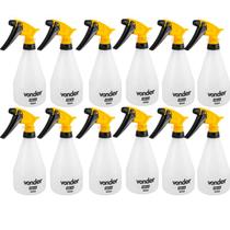 Kit com 12 Borrifador Manual Pulverizador Vonder 500ml Regulável em Spray Jato ou Névoa, Faxina e Estética Automotiva