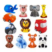 Kit Com 12 Brinquedos De Vinil Para Bebê - B Kit Com 12 Brinquedos De Vinil Para Bebê - B