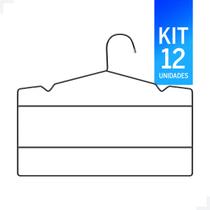 Kit com 12 Cabides Triplo Calceiro Preto Kit com 12 Cabides Triplo Calceiro Preto