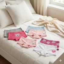 Kit com 12 Calcinhas Boxer para Meninas Ativas - Conforto e Estilo para o Dia Todo! Kit com 12 Calcinhas Boxer para Meninas Ativas - Conforto e Estilo para o Dia Todo!