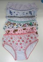 Kit com 12 calcinhas infantis estampas Algodão