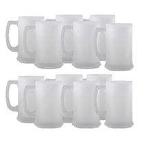 Kit Com 12 Canecas Para Chopp Ou Cerveja Com Vidro Jateado Fosca Para Bar Ou Restaurante 300ml De Alta Resistencia Kit Com 12 Canecas Para Chopp Ou Cerveja Com Vidro Jateado Fosca Para Bar Ou Restaurante 300ml De Alta Resistencia