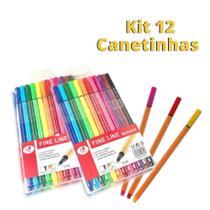 Kit com 12 canetas Fine Line - COZINHA DOCE ARTE