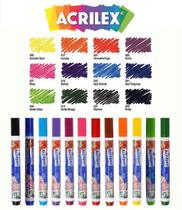 Kit Com 12 Canetas Para Tecido Acrilpen 04412 - Acrilex