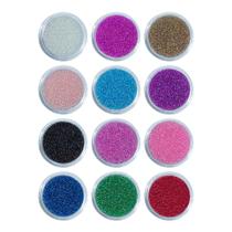 Kit com 12 Caviar Pedrarias para Decoração Encapsulamento de Unhas Gel Nail Art