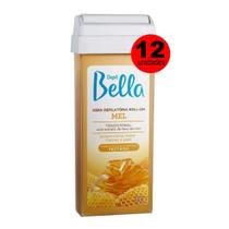 Kit com 12 Cera Depilatória Roll-on Refil Mel 100g - Depil Bella