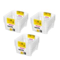 Kit com 12 Cestas Organizadoras Plástico Sanremo 746ML Transparente