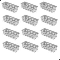 Kit com 12 Cesto Organizador Multiuso Comprido