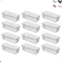 Kit com 12 Cesto Organizador Multiuso Comprido