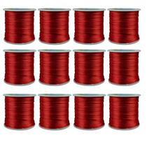 Kit Com 12 Cetim Rabo De Rato 1Mm Rolo Com 100 M Vermelho Kit Com 12 Cetim Rabo De Rato 1Mm Rolo Com 100 M Vermelho