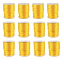 Kit Com 12 Cetim Rabo de Rato 2mm Rolo com 50 m Dourado Kit Com 12 Cetim Rabo de Rato 2mm Rolo com 50 m Dourado