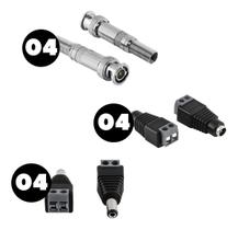 Kit Com 12 Conectores Bnc E P4 Conex 1000 Intelbras