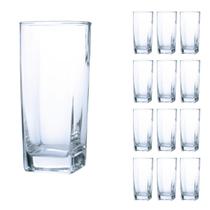 Kit com 12 Copos Luxo 320ml Texas Vidro Transparente Grosso