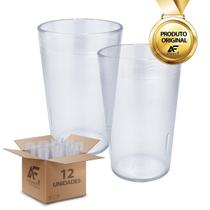 Kit com 12 Copos Transparente em Policarbonato Inquebrável 250ml