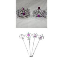 kit com 12 coroas + 12 varinhas (32cm) festa princesa plástico kit com 12 coroas + 12 varinhas (32cm) festa princesa plástico