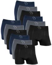 Kit com 12 Cuecas Boxer Basic Poliéster sem Costura Confortável Leve RP