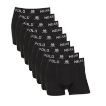 Kit Com 12 Cuecas Boxer Microfibra Polo Wear Preto