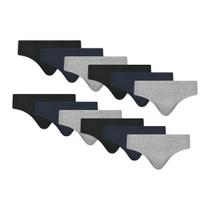 Kit Com 12 Cuecas Lisa Slip Tradicional Básica Adulto Algodão Cotton