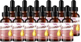 Kit Com 12 Curc+ e Colágeno Tipo II em Gotas 30ml Nataly
