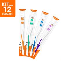 Kit com 12 Escovas de dentes Limpador de Tartaro Mais Plus 1064